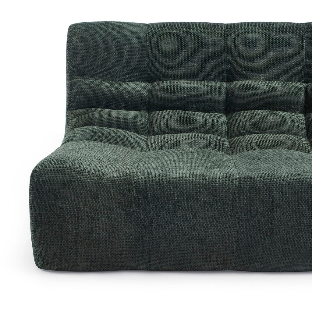 Janis - Banqueta Modular 2 Plazas - Tejido Chenilla - Verde