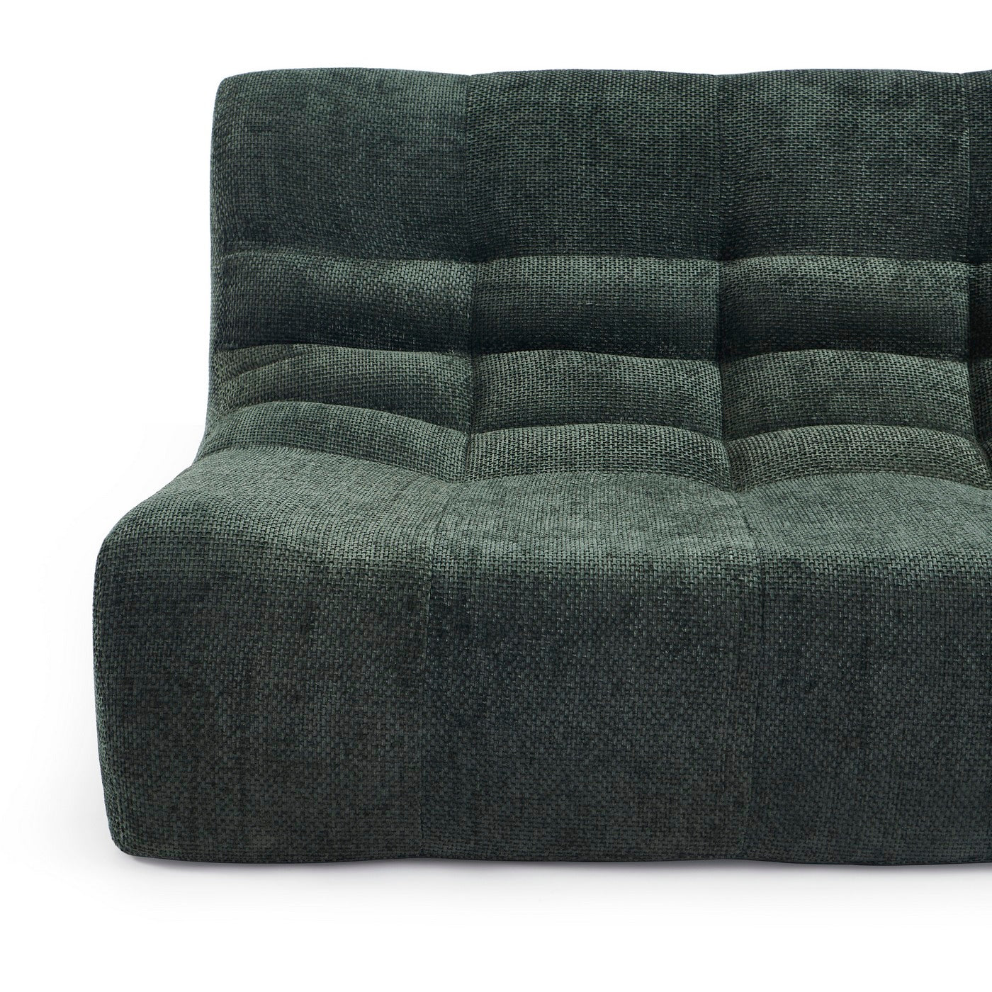 Janis - Banqueta Modular 2 Plazas - Tejido Chenilla - Verde