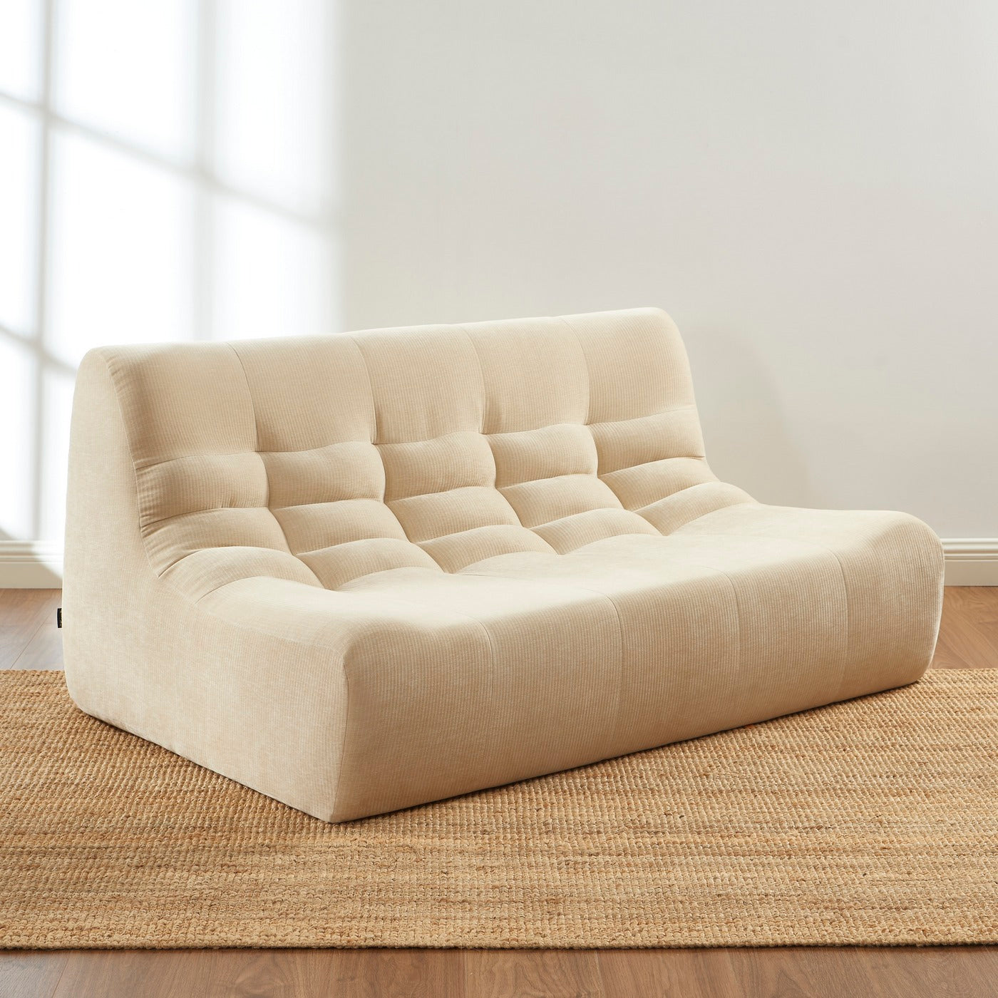 Janis - Banco Modular 2 Plazas - Terciopelo - Beige