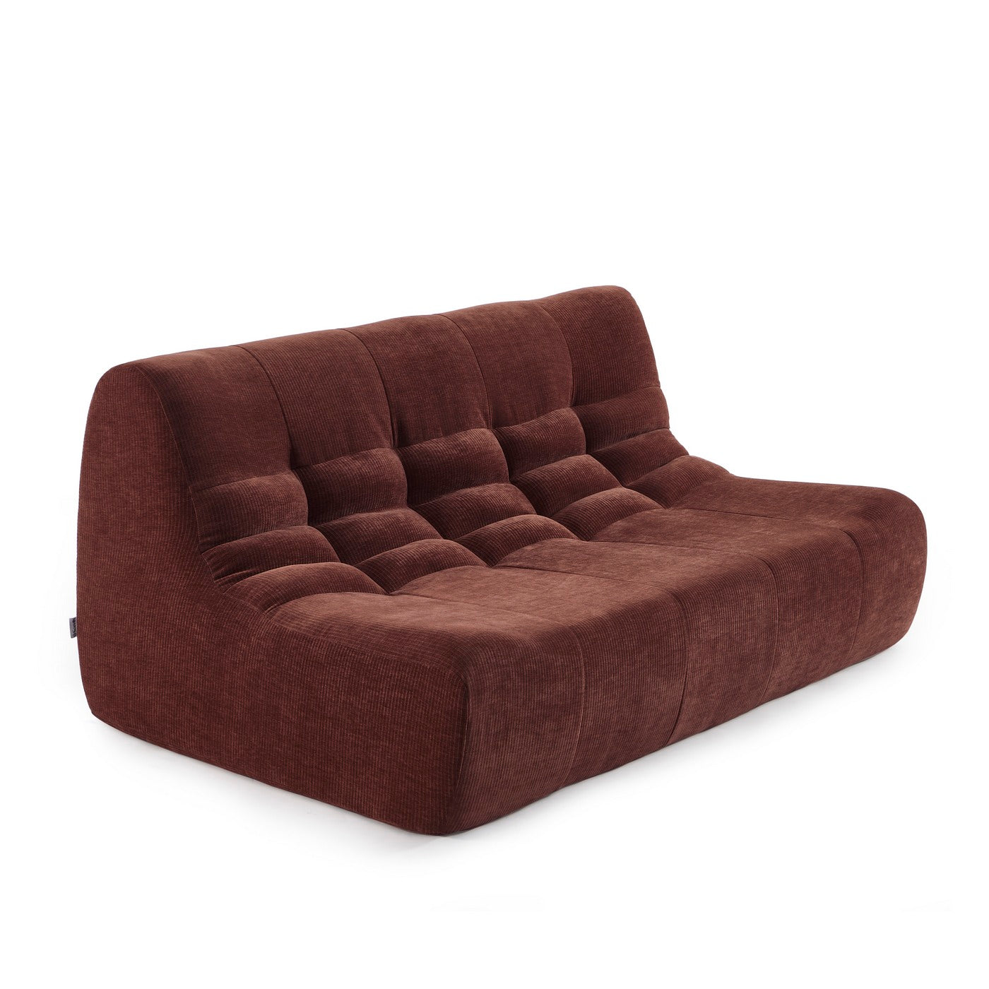 Janis - Modular 2-Seater Bench Seat - Velvet - Bordeaux