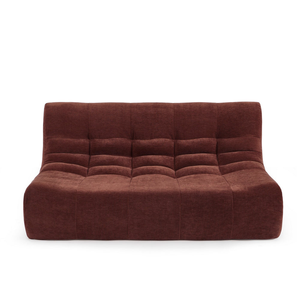 Janis - Modular 2-Seater Bench Seat - Velvet - Bordeaux
