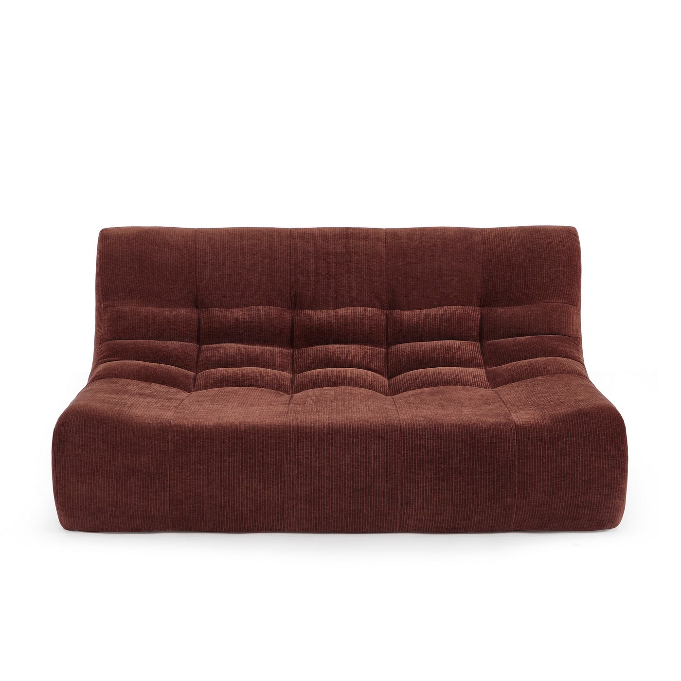 Janis - Modular 2-Seater Bench Seat - Velvet - Bordeaux
