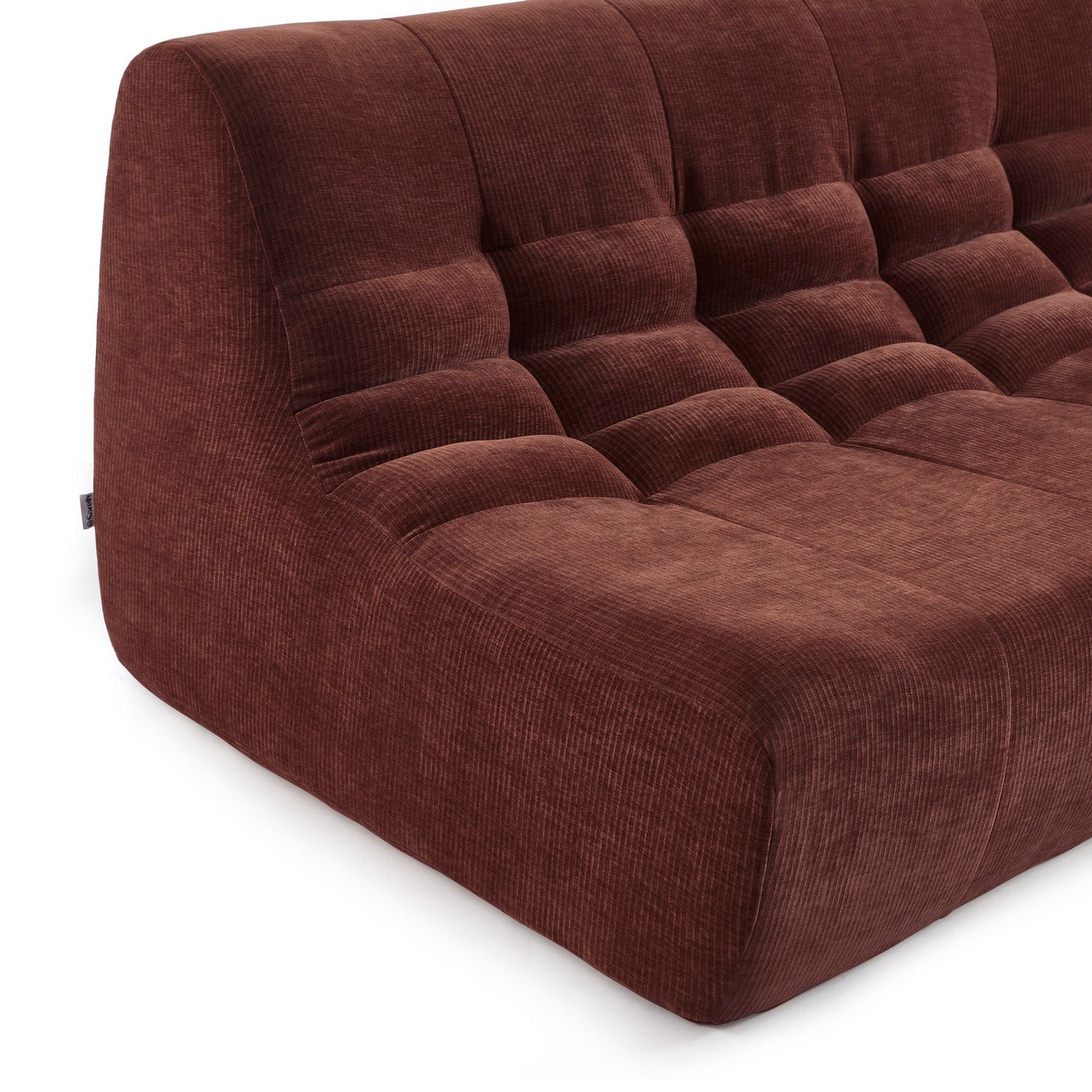 Janis - Modular 2-Seater Bench Seat - Velvet - Bordeaux