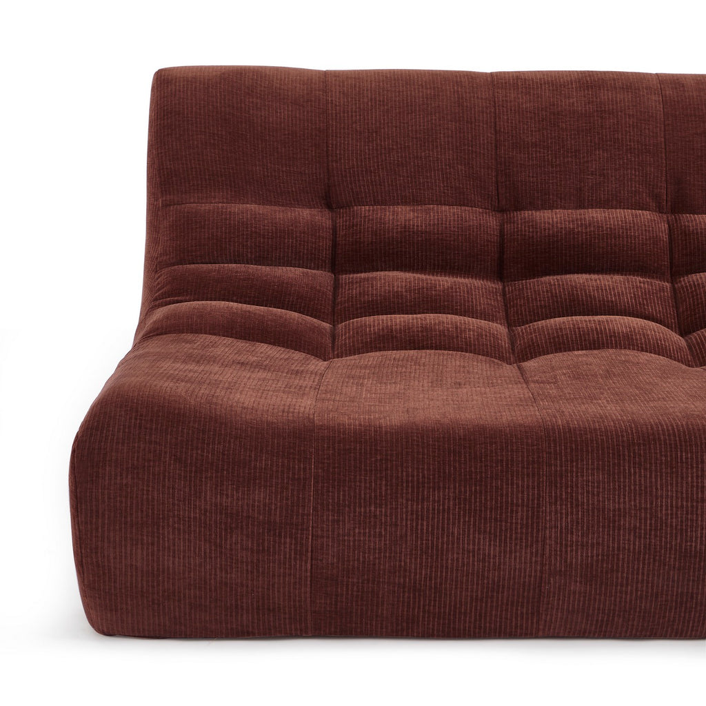 Janis - Modular 2-Seater Bench Seat - Velvet - Bordeaux