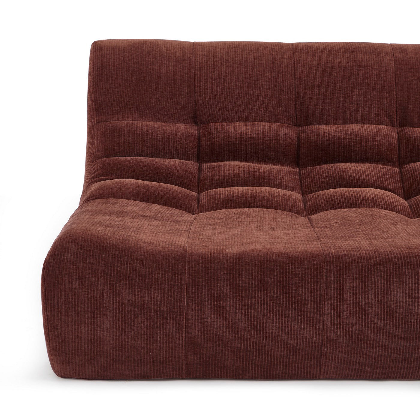 Janis - Modular 2-Seater Bench Seat - Velvet - Bordeaux