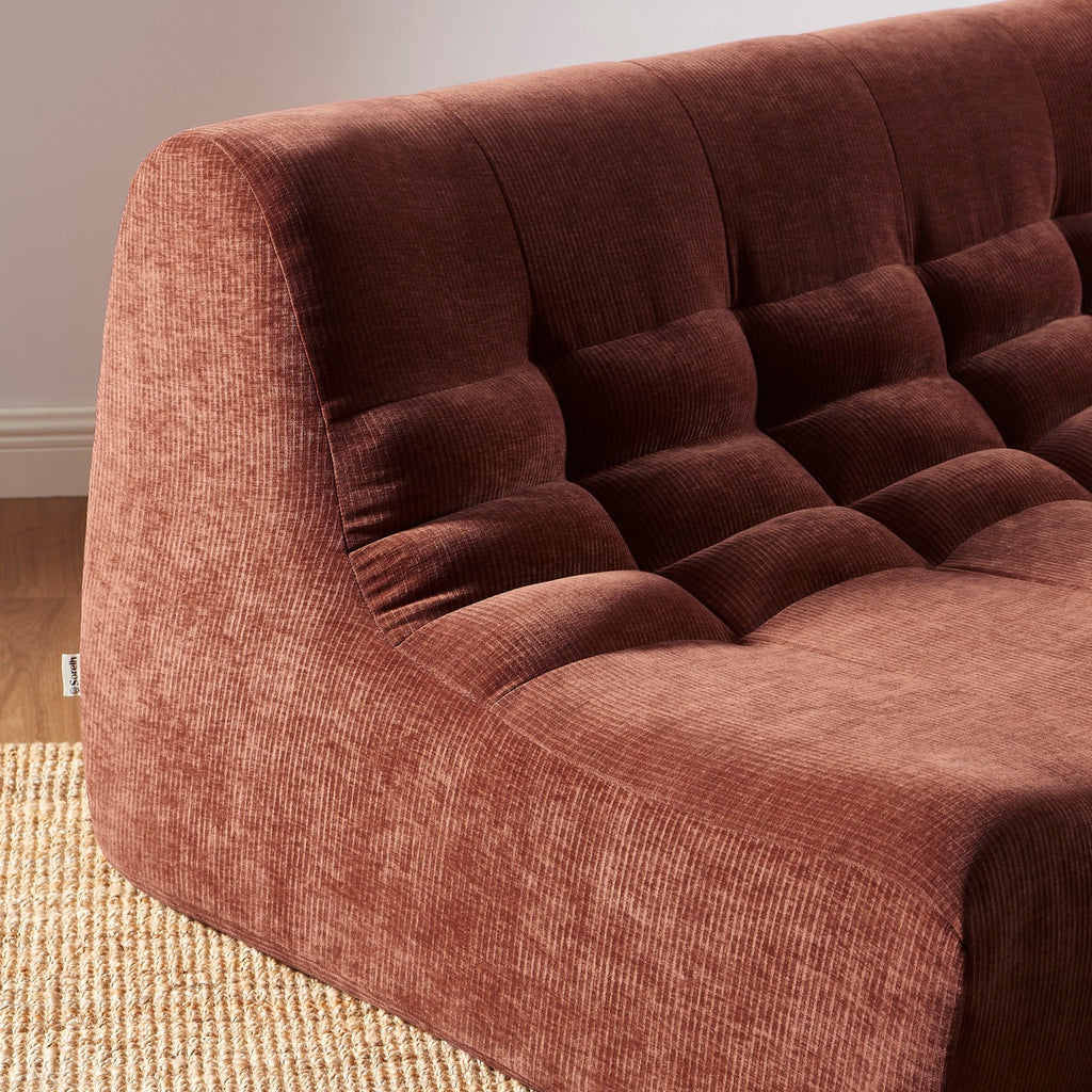 Janis - Modular 2-Seater Bench Seat - Velvet - Bordeaux