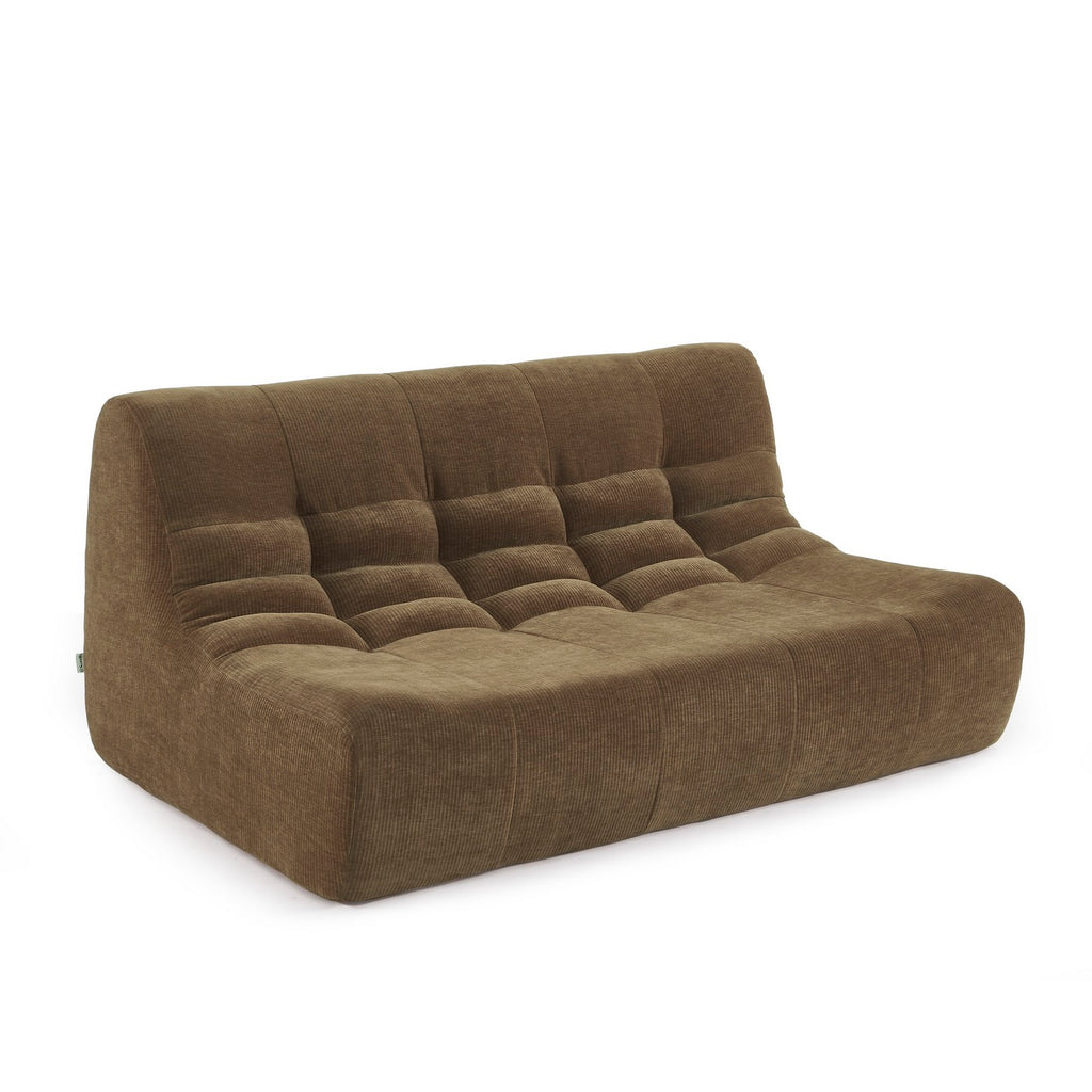 Janis - Modular 2-Seater Bench Seat - Velvet - Brown