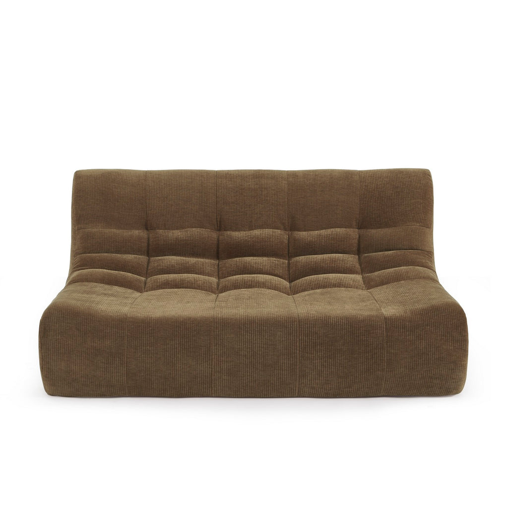 Janis - Modular 2-Seater Bench Seat - Velvet - Brown
