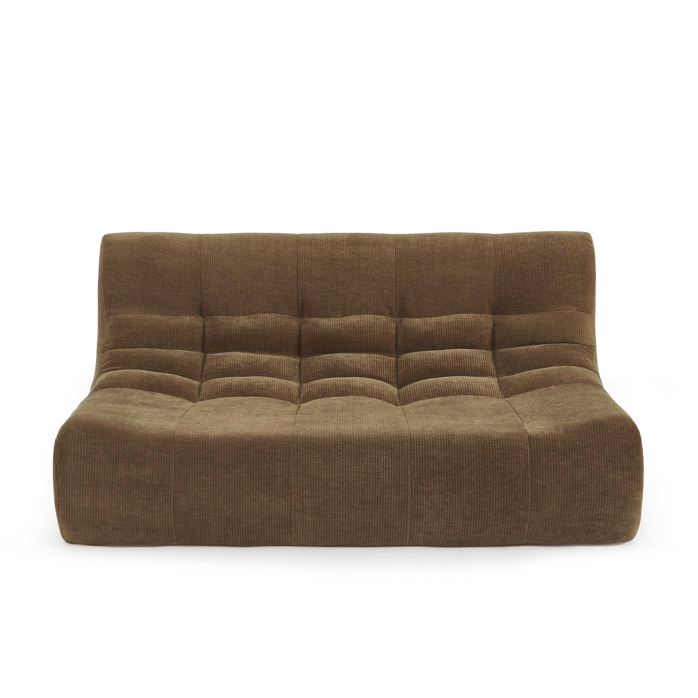 Janis - Modular 2-Seater Bench Seat - Velvet - Brown