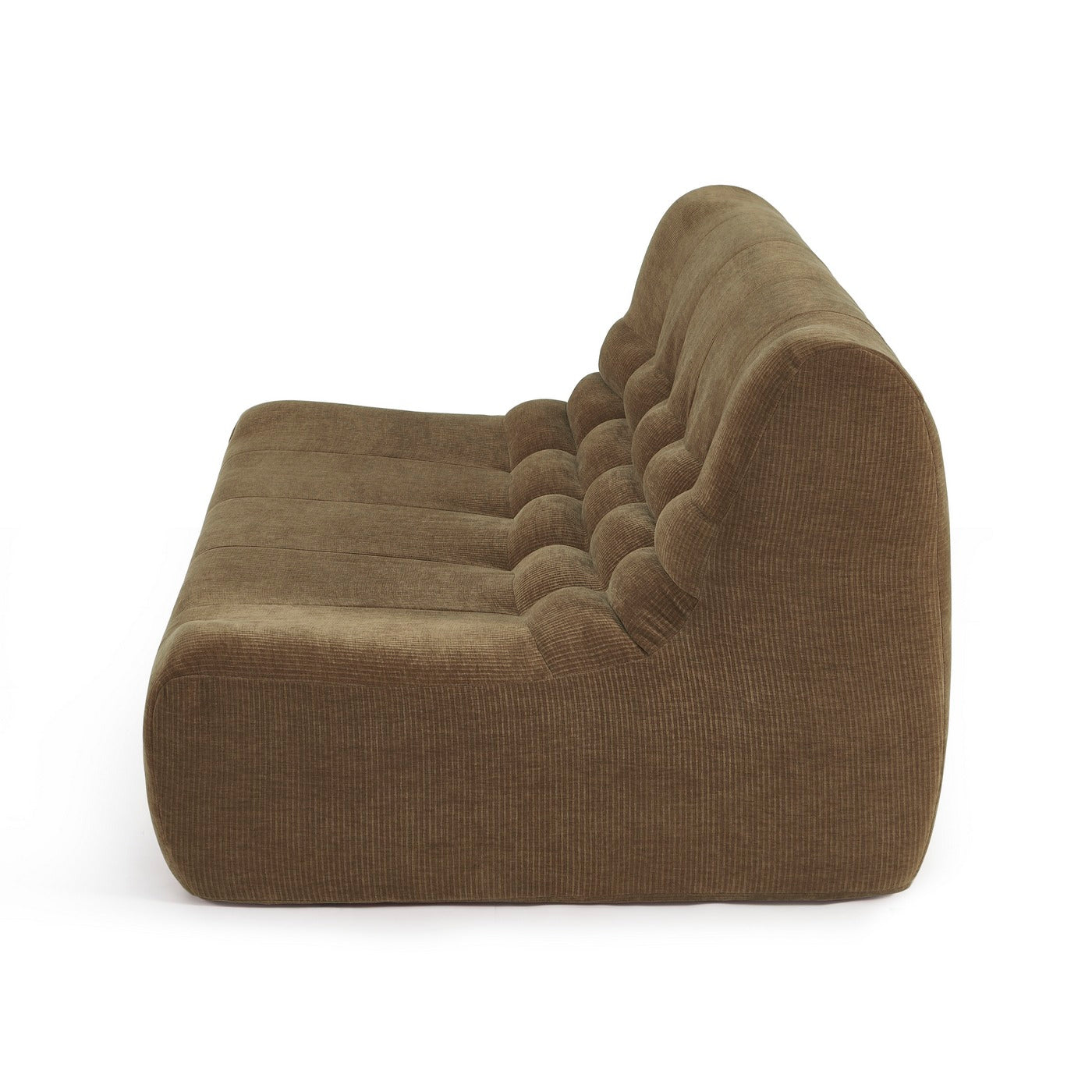 Janis - Modular 2-Seater Bench Seat - Velvet - Brown