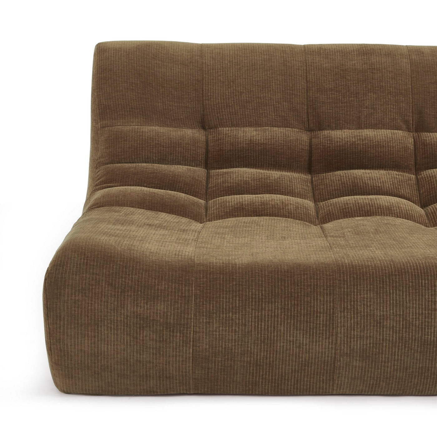 Janis - Modular 2-Seater Bench Seat - Velvet - Brown