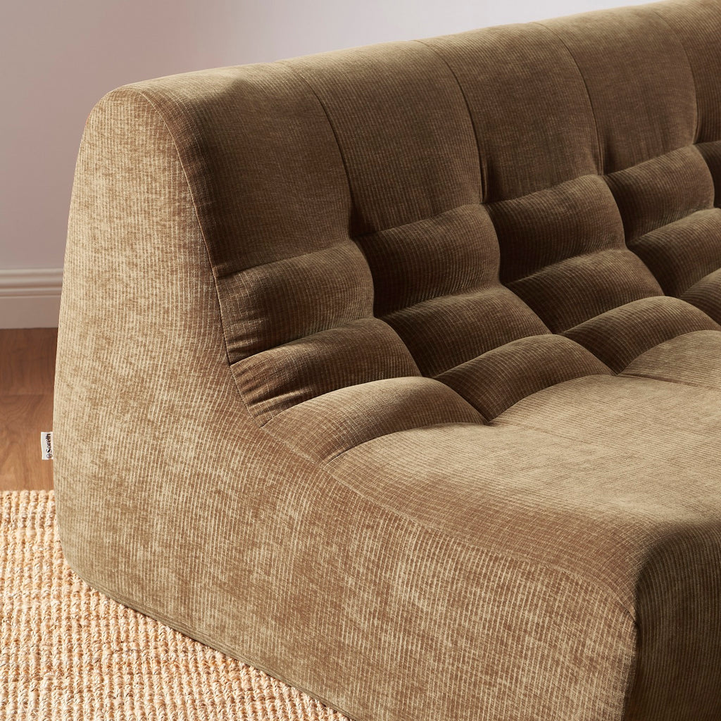 Janis - Modular 2-Seater Bench Seat - Velvet - Brown