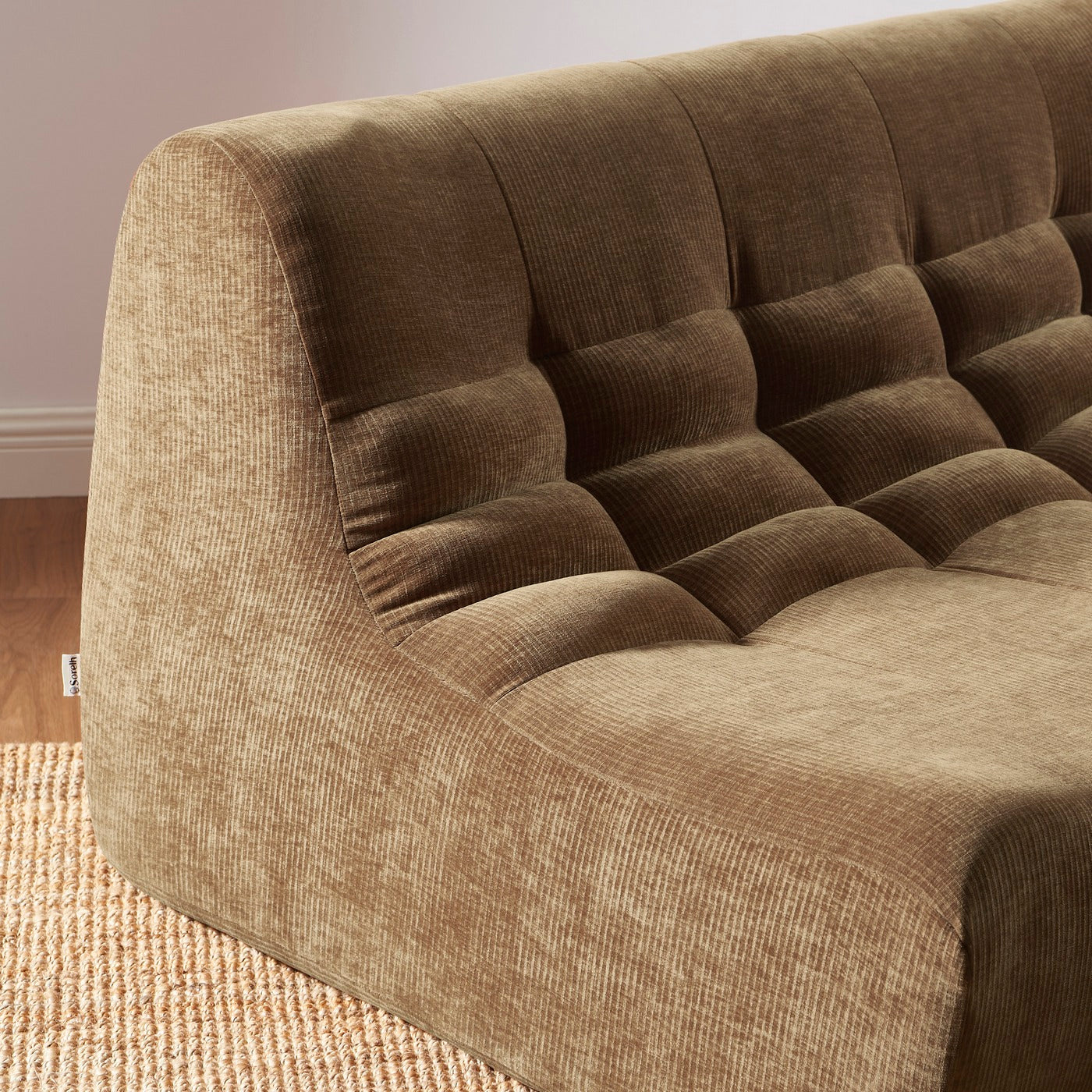 Janis - Modular 2-Seater Bench Seat - Velvet - Brown