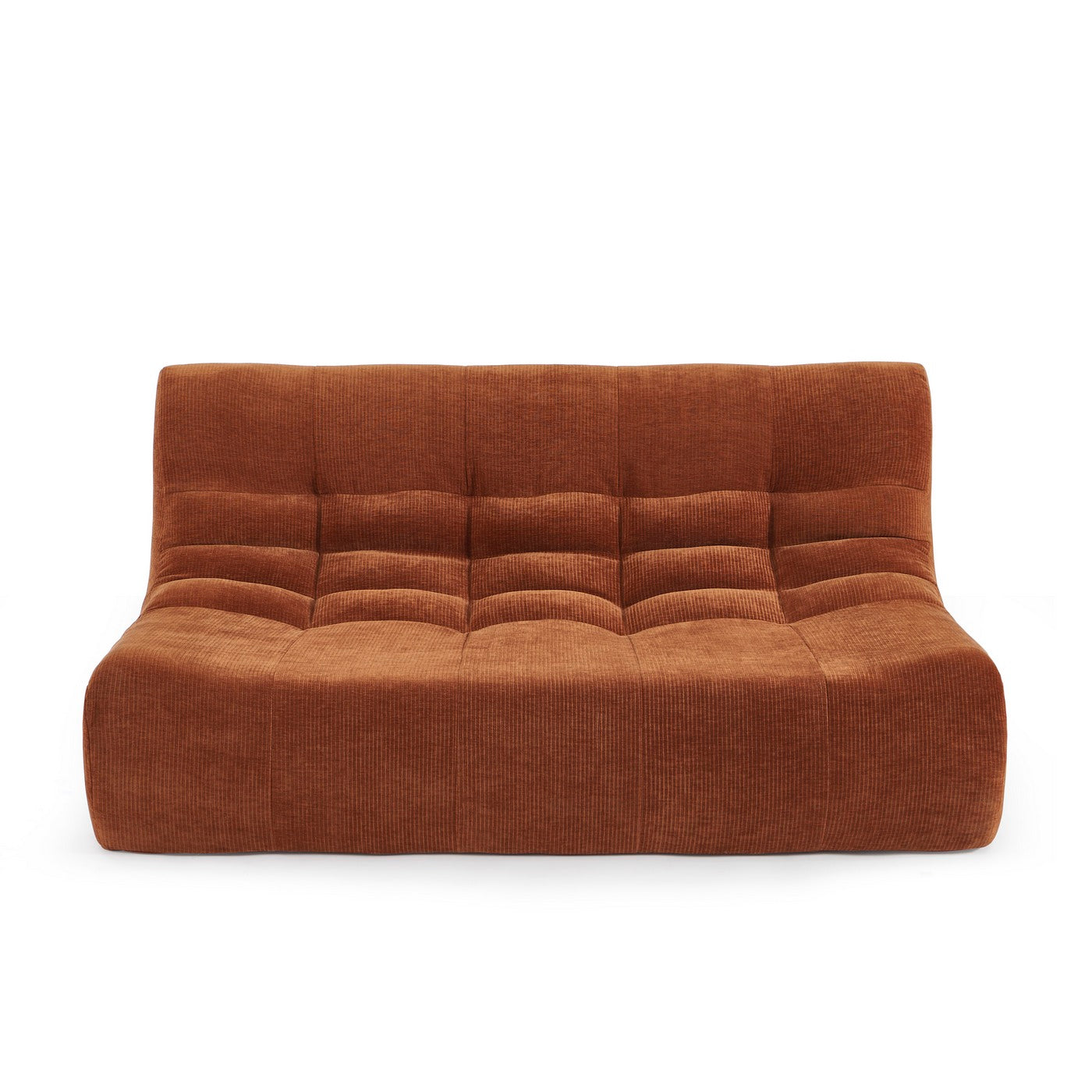 Janis - Modular 2-Seater Bench Seat - Velvet - Terracotta