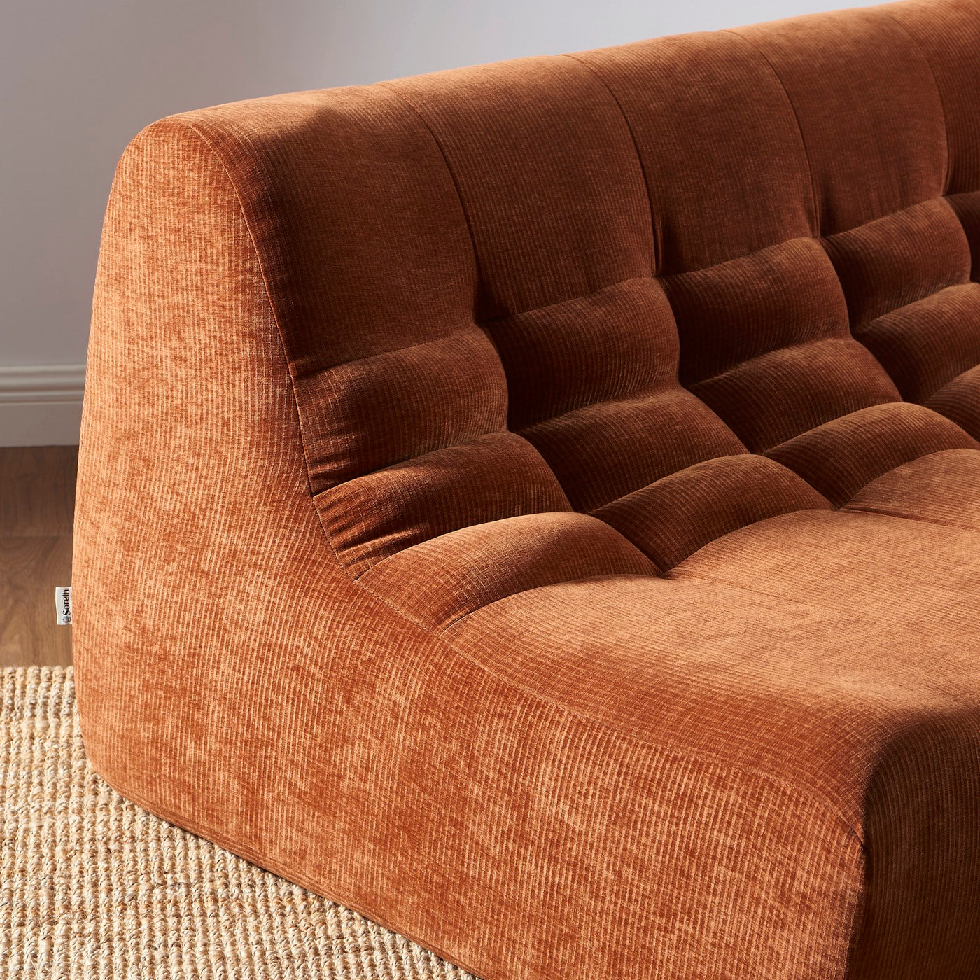 Janis - Modular 2-Seater Bench Seat - Velvet - Terracotta