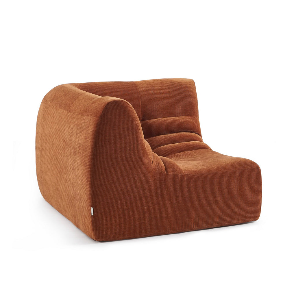 Janis - Modular Corner Armchair - Velvet - Terracotta