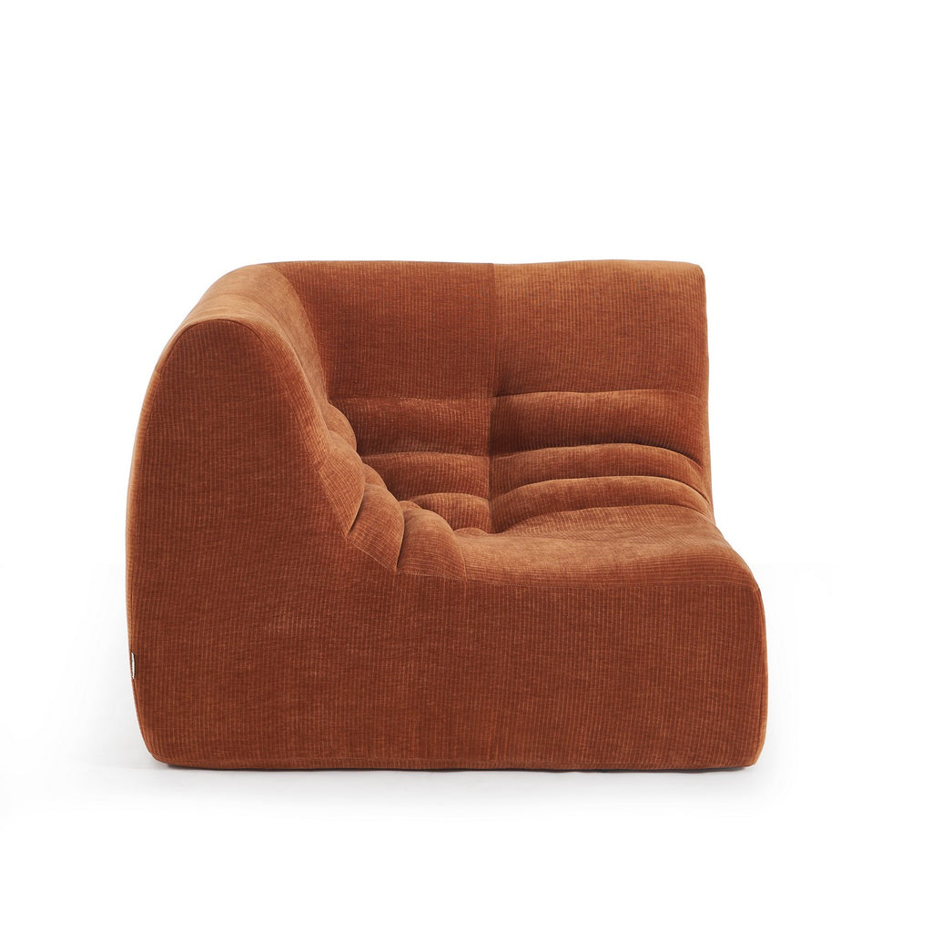 Janis - Modular Corner Armchair - Velvet - Terracotta
