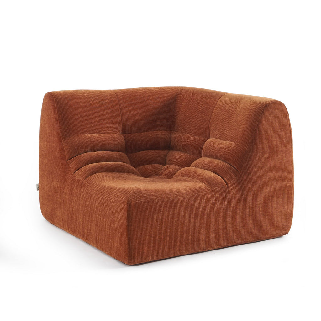 Janis - Modular Corner Armchair - Velvet - Terracotta