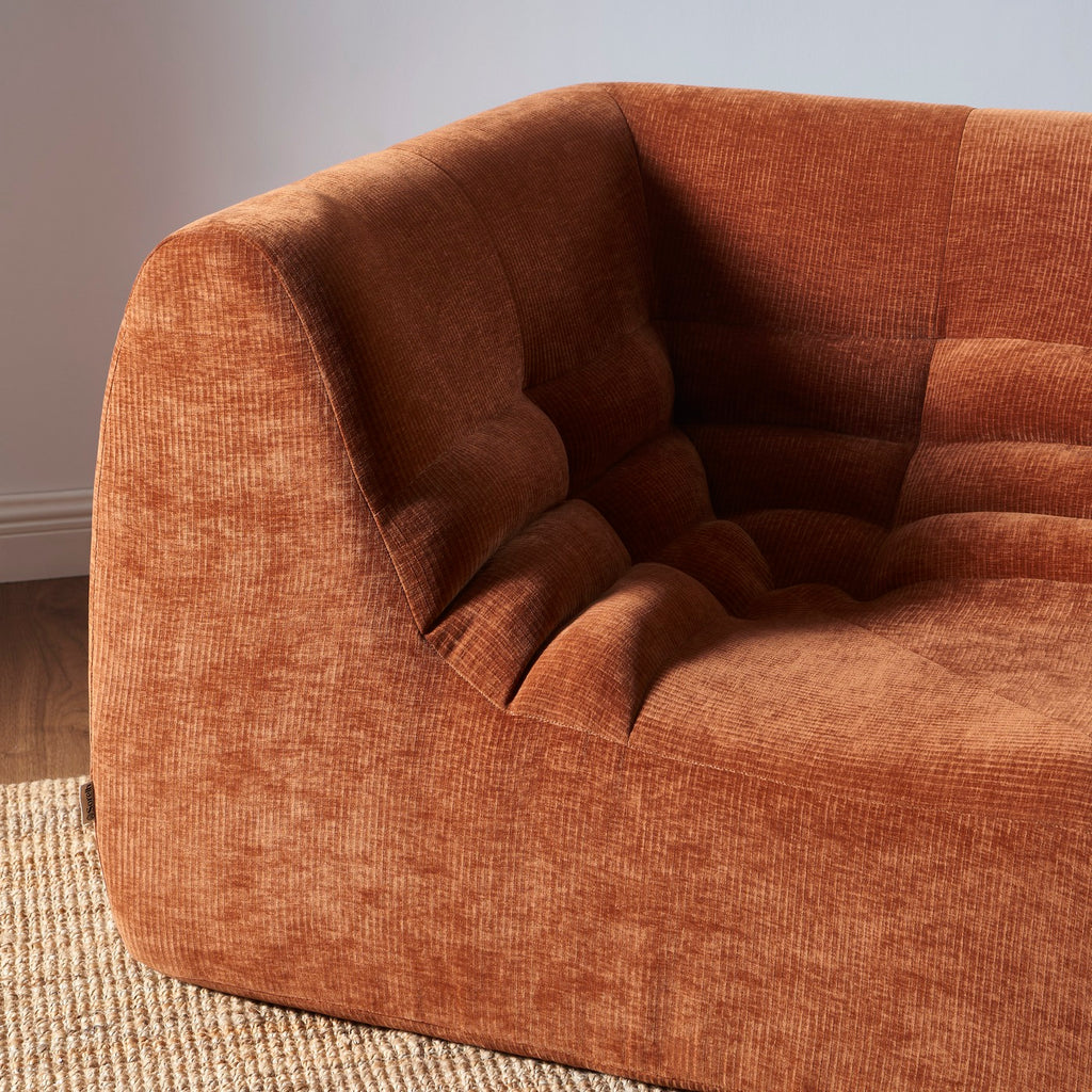 Janis - Modular Corner Armchair - Velvet - Terracotta
