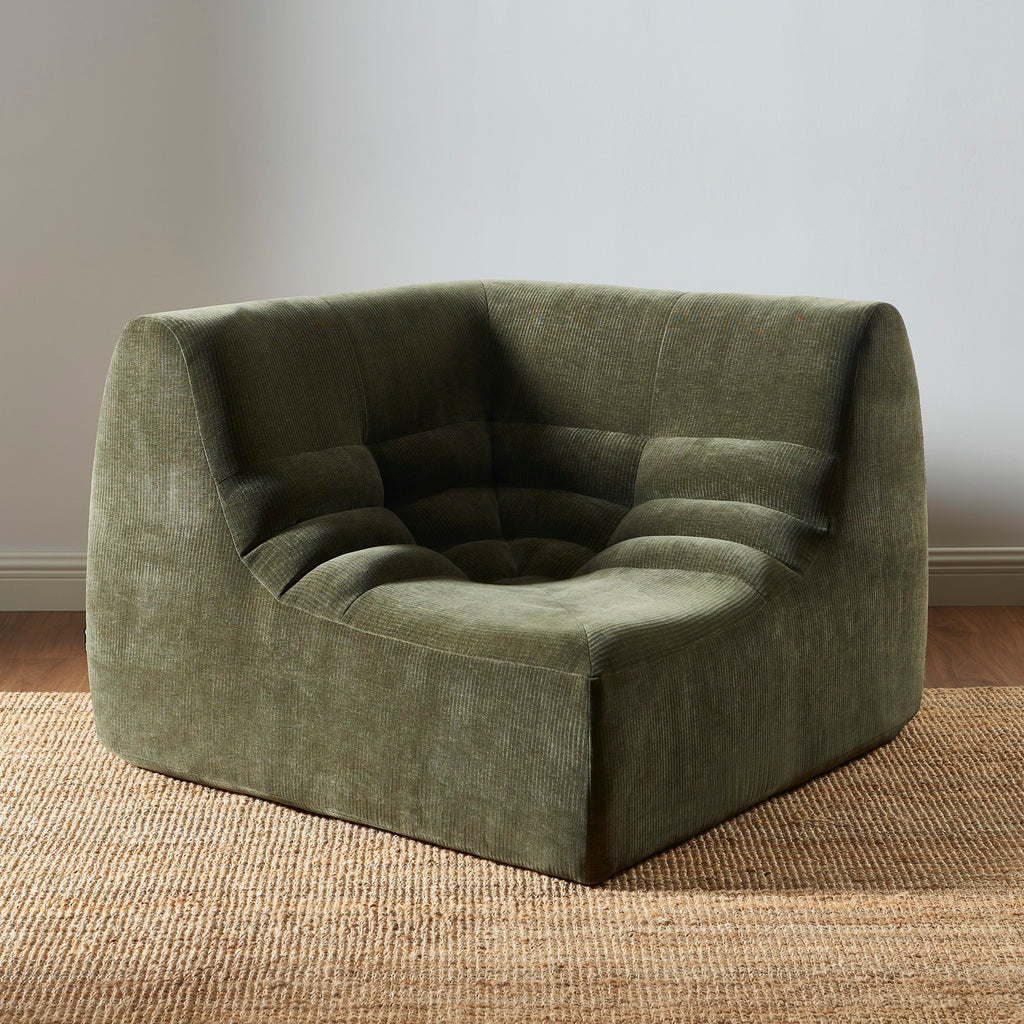 Janis - Modular Corner Armchair - Velvet - Green
