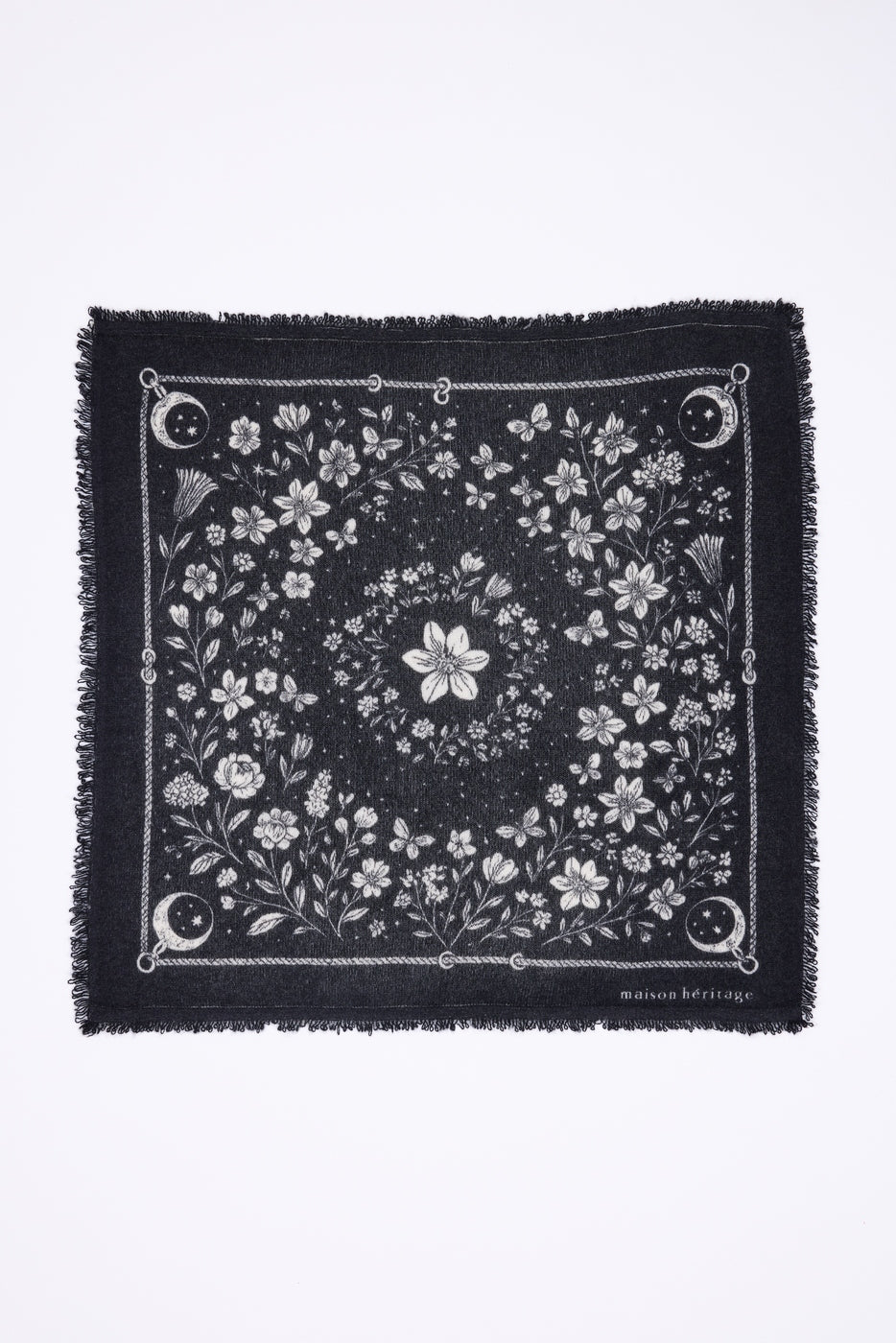 BANDANA/JARDIN DE MINUIT/BLACK/ECOPAPER-K-54*54CM
