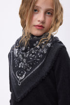 Petit Bandana Jardin De Minuit - Noir Blanc - Enfant