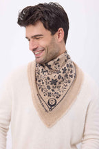 Kleine bandana Middernachttuin - beige, crème, zwart - heren