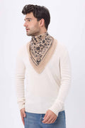 Kleine bandana Middernachttuin - beige, crème, zwart - heren