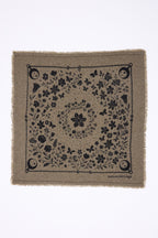 Petit Bandana Jardin De Minuit - Vert Khaki Noir - Femme