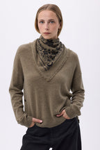 Petit Bandana Jardin De Minuit - Vert Khaki Noir - Femme