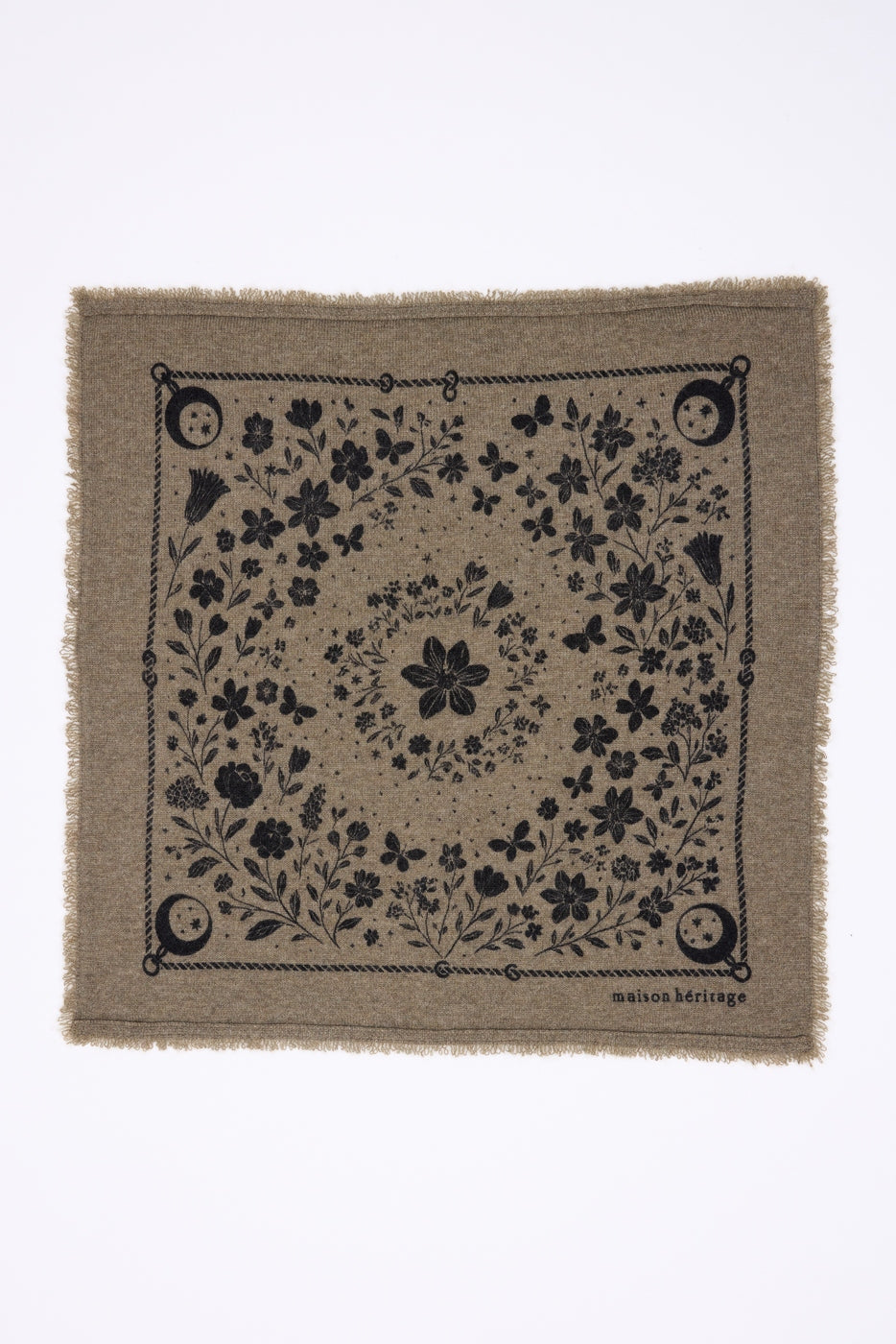 BANDANA/JARDIN DE MINUIT/LEDBURRY/BLACK-K-54*54CM