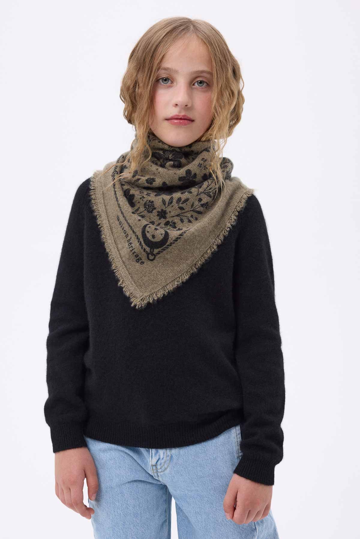 Mała Bandana Jardin De Minuit - Zielony Khaki Czarny - Dziecięca