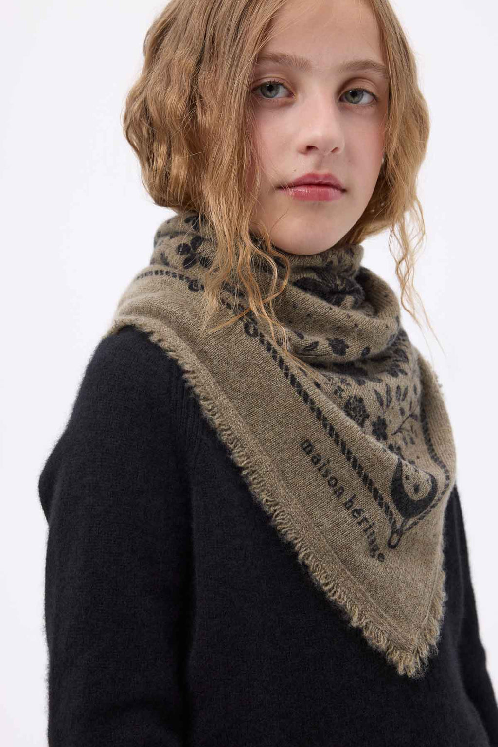 Mała Bandana Jardin De Minuit - Zielony Khaki Czarny - Dziecięca