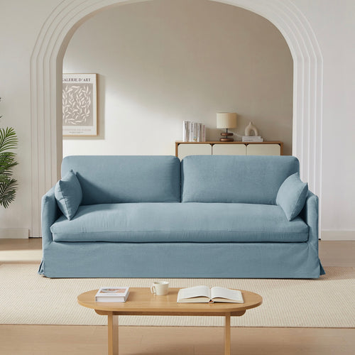 Canapé Droit Fixe - Jatoba - 3 Places - Tissu - Bleu