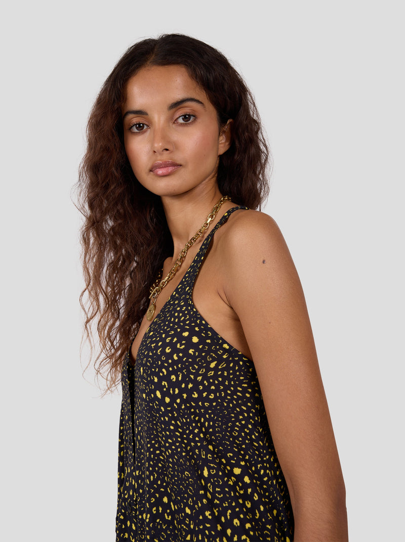 Robe Java À Imprimé Léopard Noir