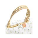 Couffin Bébé En Fibres Naturelles Avec Habillage Tissu