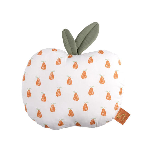 Coussin Déco Pomme 23X25Cm En Coton Blanc