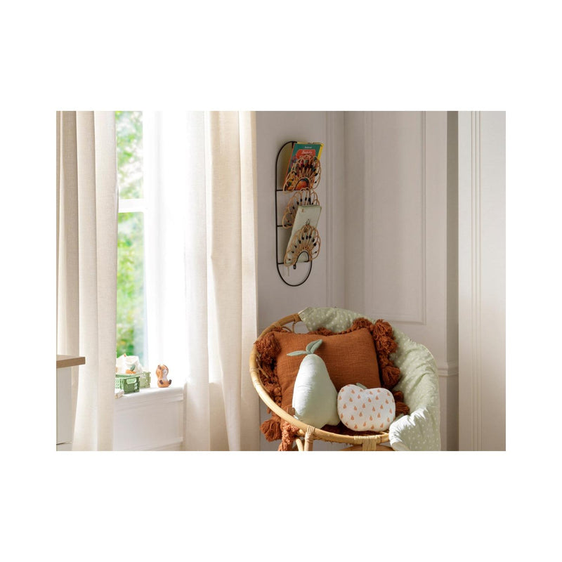 Coussin Déco Pomme 23X25Cm En Coton Blanc