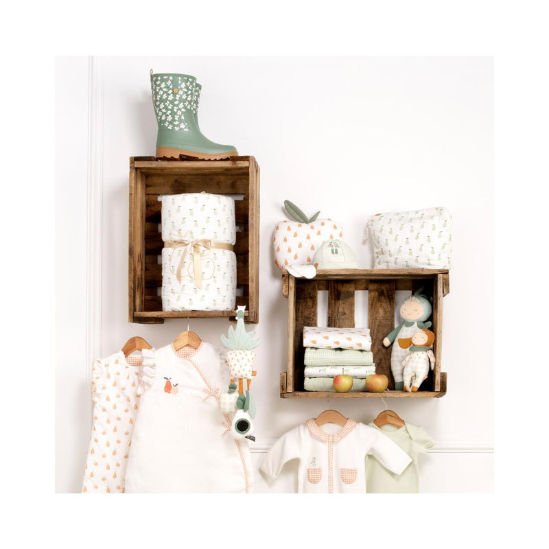 Coussin Déco Pomme 23X25Cm En Coton Blanc