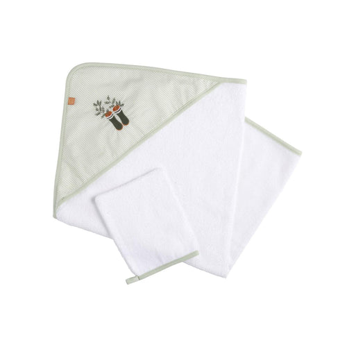 Cape De Bain 75X75Cm Plus Gant En Coton Blanc