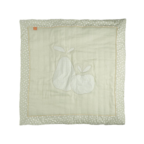 Grand Tapis 100X100 Cm En Lin Vert Tilleul