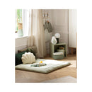 Grand Tapis 100X100 Cm En Lin Vert Tilleul