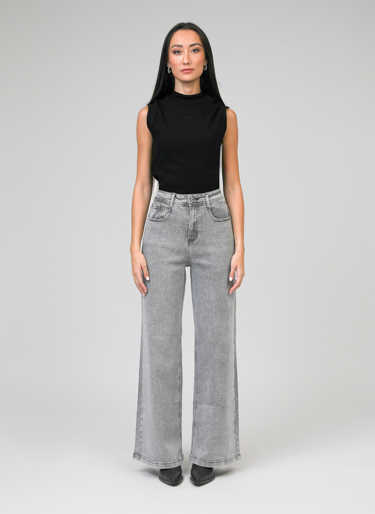 Jean Paillettes Gris