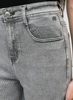 Jean Paillettes Gris