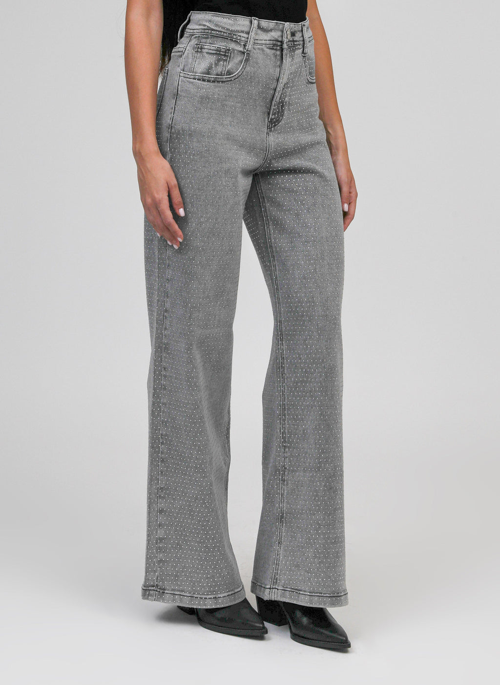 Jean Paillettes Gris
