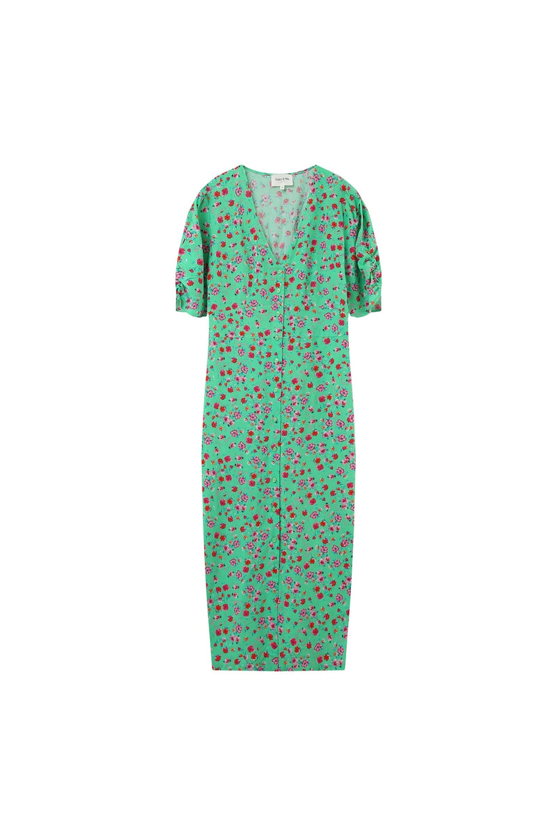 Vestido midi Jemmapes - Verde