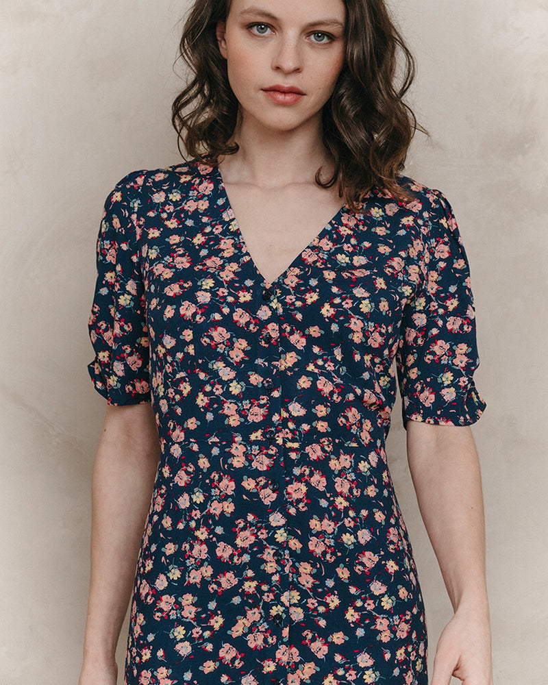 Robe Mi-Longue Jemmapes Marine