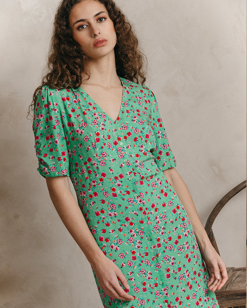 Vestido midi Jemmapes - Verde