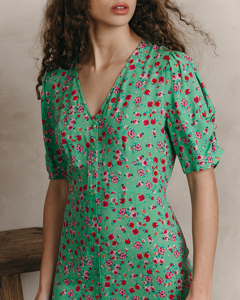 Vestido midi Jemmapes - Verde