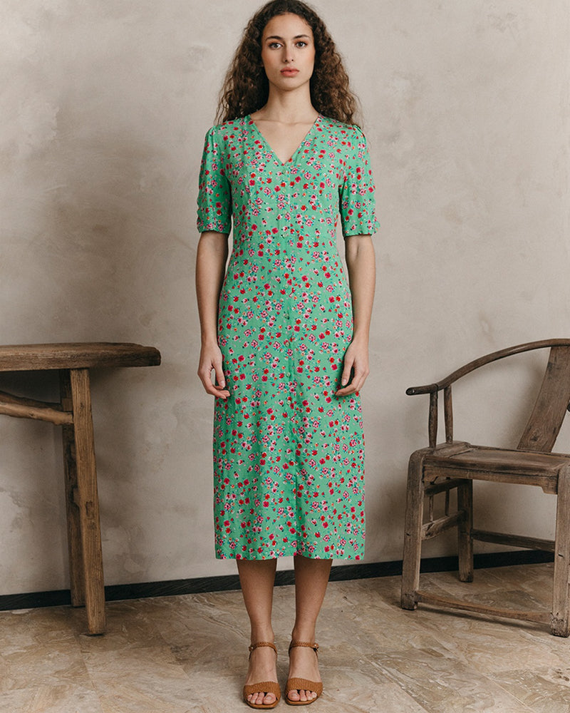 Vestido midi Jemmapes - Verde
